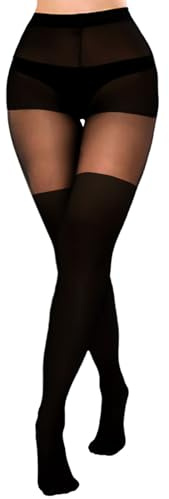 GWAWG Medias Falsas con Apariencia de Muslo Alto Medias con Tirantes Lisas Curvas Medias de Sujeción para Mujeres Pantis Negros Mujeres Pantis de Mujer Pantis para Mujeres Medias Estampadas Pantis por