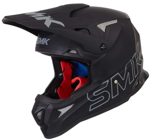 Casco de Motocross SMK Allterra Negro Mate - Casco Cross Enduro para Adulto Hombre y Mujer - Homologado ECE 22.06 - Designed (XL)