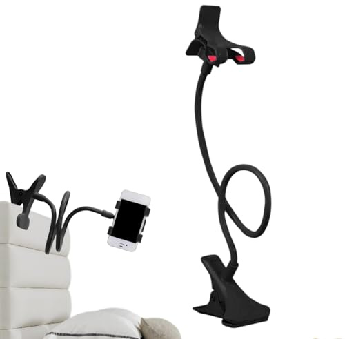 Support De Téléphone Pour Lit Flexible Long Bras Réglable - 50 Cm Support De Téléphone À Col De Cygne Réglable À 360 Degrés, Pince Multifonction Pour Smartphones, Fixation Stable Gym, Chambre, Cuisine