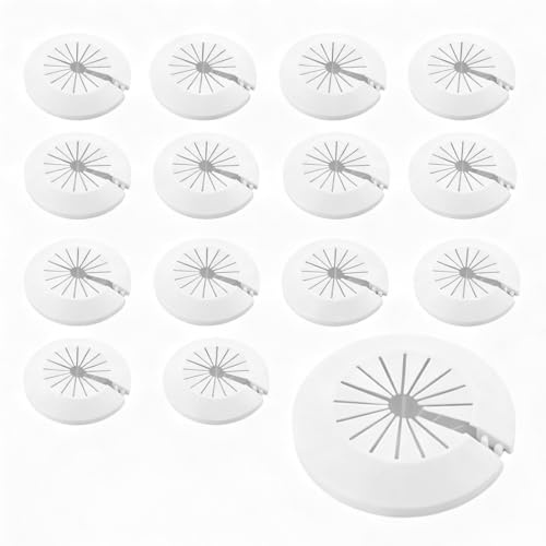 YUVKIN Set di 15 copritubi decorativi, adatte per tubi di riscaldamento, acqua calda/fredda, gas, e scarico, rosette per termosifoni, collari per tubi, per rubinetti e radiatori (bianco)