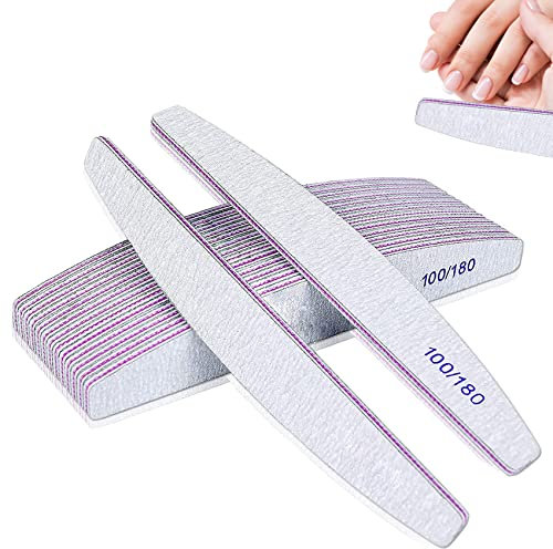 GeekerChip Nagelfeilen, Set mit 15 professionellen Nagelfeilen, doppelseitig, 100/180 Körnung, für die Kombination von Gelnägeln für Nagelstudio und Zuhause