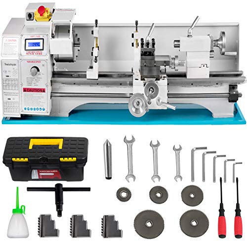 Mophorn Torno Metal Mini 22 x 75 cm 1.1KW Torno Metal Pequeño para Taladrado de Torneado Torno de Trabajo de Metal