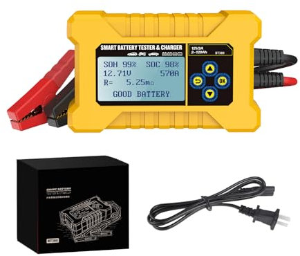 Tester di batteria intelligente per auto e caricabatterie per auto, analizzatore di tester di batteria automobilistica, CCA2400 di banca di alimentazione per auto per veicoli 12V