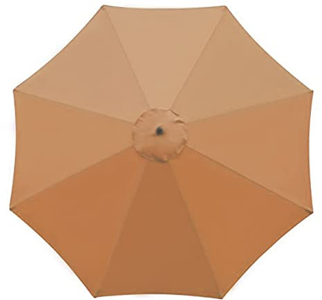 Leww Auvent de rechange pour parasol de terrasse, parasol de marché, table d'extérieur avec 8 baleines de 3 m, kaki, L