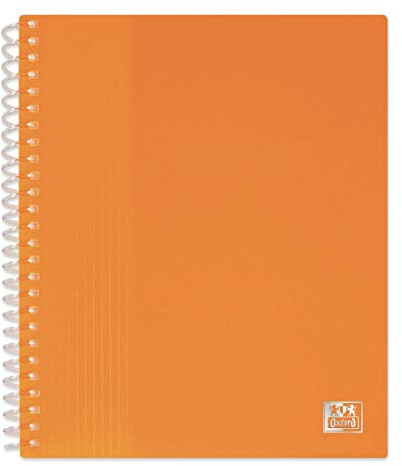 OXFORD Lot de 10 Porte fiches bristol A5 School Life 80 vues / 40 pochettes Couverture Polypro Orange