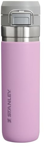 STANLEY Quick Flip GO Water Bottle 24 oz | Push Button Lid | Leakproof and Packable for Travel and Sports | Insulated Stainless Steel | BPA-Free | Lilac 2.0