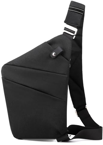 BIRDDIE Sacoche Bandoulière Homme Sport Sac Bandouliere Femme Sac de Poitrine Sacoche Antivol Voyage pour Épaule Travers Cyclisme Moto Sling Bag
