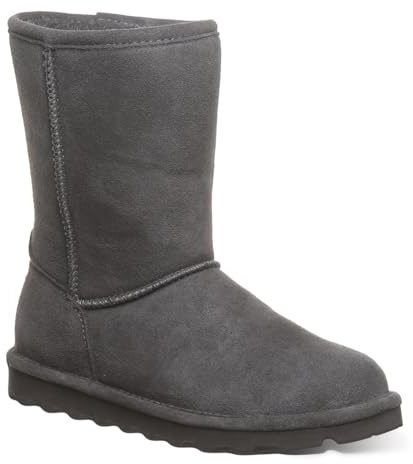 BEARPAW Elle Youth Plusieurs couleurs | Bottes classiques en daim | Bottes d'hiver confortables pour jeunes, graphite, 7