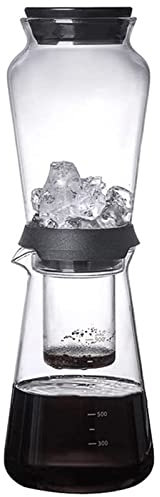 GUOQDAMI Macchina da caffè multifunzionale a freddo, caraffa in vetro borosilicato, macchina da caffè ghiacciata da 300 ml per casa, famiglia, ufficio Caffettiera Pour Over