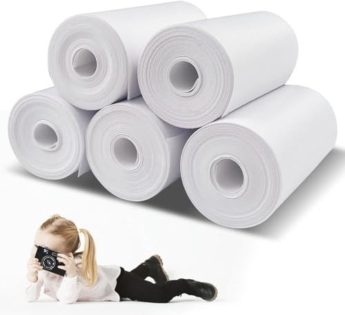 Rseuphiee Kinderkamera Sofortbildkamera, 5 Rollen 57 X 28mm Weiß Thermopapier, Druckpapier Thermopapier, Sofortdruck Thermopapier, Mini Druckpapier, Nachfüllpapier für Kinderkamera