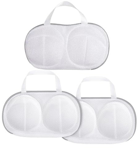 Wilsonzin 3pcs Sujetador Bolsa De Lavandería, Bolsas para Lavadora bolsas estables con cremallera de red,Protege Las Prendas para Ropa Interior, Sujetadores, Calcetines