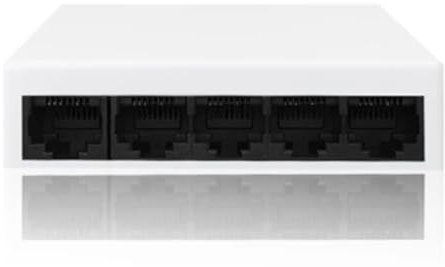 Puleuroy Conmutador Ethernet de Red No Administrado de 100 M, Concentrador de ConmutacióN LAN RJ45 RáPido, Conmutador de Escritorio Inteligente Ethernet, Enchufe Europeo de 5 Puertos