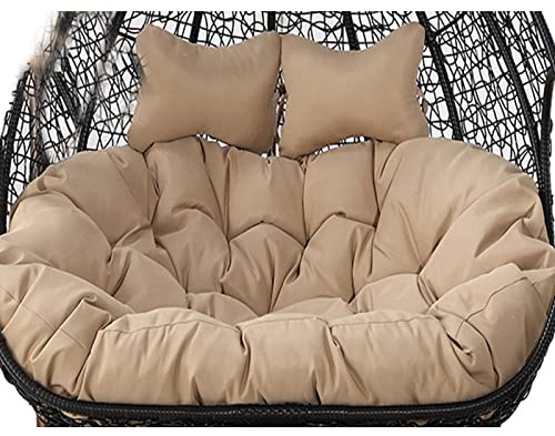 Coussin de balancelle double à suspendre – Coussin profond doux pour balancelle d'extérieur 2 places avec attaches, entièrement rembourré pour plus de confort
