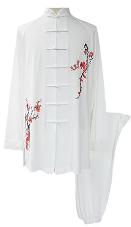 Set di Tai Chi Uomini Donna,Uniforme Kung Fu Unisex,Stile Cinese Unisex Set Maniche Lunghe,Leggero E Confortevole,Adatto per Arti Marziali E Meditazione