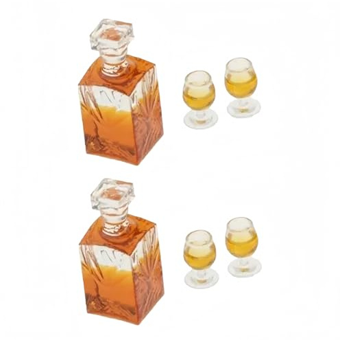 6 piezas de accesorios en miniatura para casa de muñecas a escala 1:12, modelo de barra de botella de vino de whisky, conveniente y bonita decoración de casa de muñecas