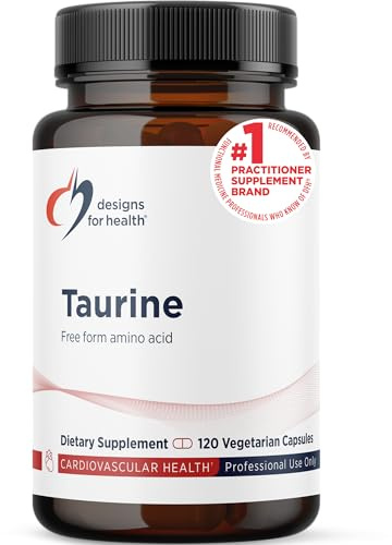Designs for Health Taurine Capsules - 1000mg (1g) Taurine Amino Acid Pills - Cardiovascular Support - Non-GMO + Vegan Supplement (120 Capsules)