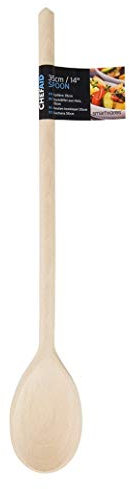 Chef Aid 14 Inch Spoon, Perfect for home Baking and Cooking, Crafted with a oval spoon edge for ease of use and sourced from well managed forests, Non Stick Friendly Kitchen Essential