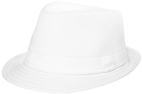 Caspar HT002 Damen Baumwoll Trilby Hut, Farbe:weiss