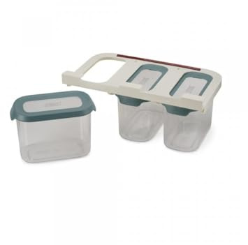 Joseph Joseph 81112 Cupboardstore Space Saving Kitchen Cupboard Airtight Food Storage Set, 3 x 1.3 Litre - Clear