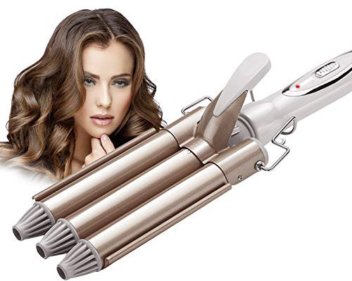 MENQANG Piastra Capelli Onde, Arricciacapelli Professionale 3 Rami Tubi in Ceramica Diametro 22 mm170 ℃ -220 ℃ adatto per capelli lunghi con borsa