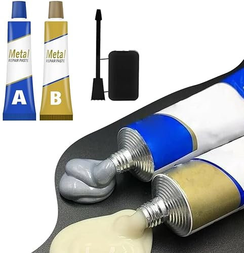 Magic Metal Cast Iron Repair Paste,Magic Welding Glue 2 Bottles,Industrial Heat Resistance Cold Weld Metal Repair Paste,for Metal,Plastic,Wood,Concrete-Miracle Welding Glue