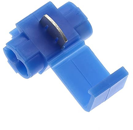 Tap Splice, 14-18AWG, Blue, Pack of 25 - Solderless T-Tap Quick Splice Snap Wire Connector Terminal