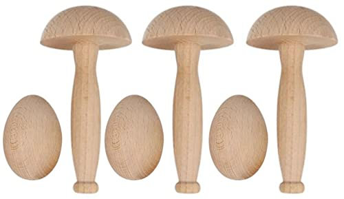 Teemando® 3 X Set aus Stopfpilz und Stopfei zum stopfen von Löchern in der Kleidung