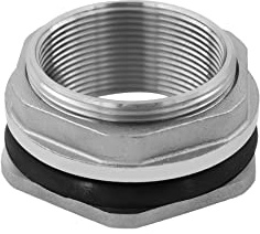 SAFYY 2 Bulkhead Water Tank Connector - SUS304 Stainless Steel Thru-Bulk Fitting, Pipe Adapter for Rain Barrels, Aquariums, Tubs, Pools, Spigot