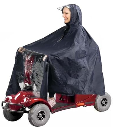 Mobility Scooter Rain Cape Universal Large Waterproof Rain Poncho Cover Windproof Scooter Cape Raincoat for Electric Scooters and Wheelchair Outdoor Activities