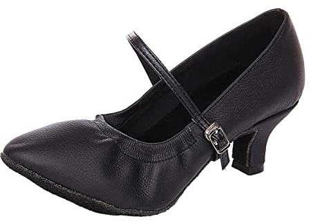 Tanzschuhe für Damen, niedrige Mode, geschlossen/offene Zehen, Tango-Schuhe Argentino ChaCha Modern Jazz Sommer Sandalen mit professionellem Absatz Tanzschuhe Samba Kizomba für Zeremonie, Schwarz , 39