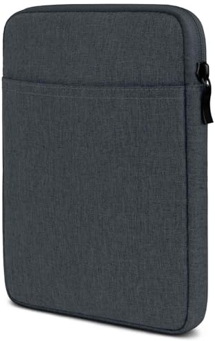 moex Tablet Hülle für Samsung Galaxy Tab A9 Tasche mit Reißverschluss und Fach für Zubehör, Nylon Stoff Sleeve weich Gepolstert, Schutzhülle Minimalistisch Dash Case, Anthrazit