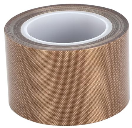 GLOGLOW 32.8ft Teflon PTFE Glass Cloth Tape, PTFE Coated Fabric Teflon Tape High Heat Teflon Adhesive Tape High Temperature PTFE Tape for Vacuum Sealer Food Packaging (0.13 * 38mm)