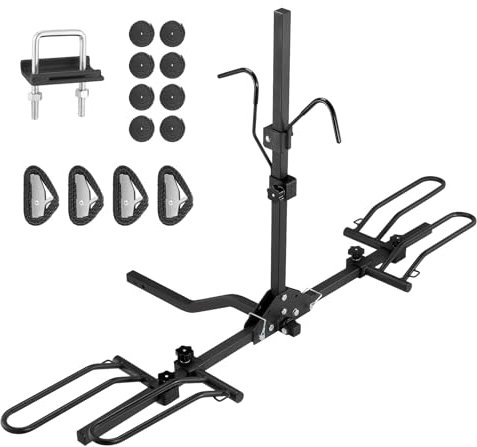 VEVOR Fahrradträger zur Anhängerkupplung, 2-Fahrrad-Plattform-Stil, 36 kg Kapazität, Fahrradträger-Kupplung für 31,75/50,8 mm Empfänger, Zusammenklappbarer Fahrradträger für Auto, SUV, LKW usw.