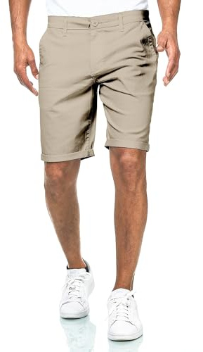 Smith & Solo - Shorts pour homme - Chino court en coton, Bermuda d'été, Short de sport et de training, 38