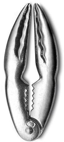 Pinza per aragosta in acciaio inox, 13,5 x 1 x 5 cm, pinza per ciotole e crostacei, set di posate per frutti di mare, pinza per aragosta in confezione regalo, argento