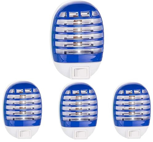 Insektenvernichter Elektrisch, Steckdosen-Insektenvernichter mit UV-Licht, mückenlampe, mückenfalle, für Fliegen, Mücken, Motten, Küche, für Schlafzimmer, Indoor (4 Pack)