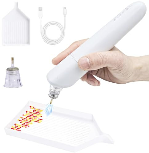 TABKSOLA Lápiz de Pintura con Diamantes Inalámbrico, al Vacío para Adultos, con Bandeja de Almacenamiento, Silencioso y Duradero