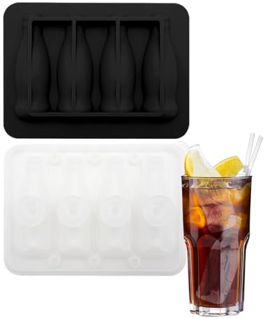 Isbricka i silikon | Flaskform med lock – 4 galler silikon frysbrickor, för familjesammankomster bar kök whisky cocktails juice dryck