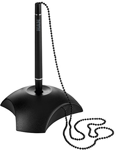 HAN Stifthalter DELTA, Eleganter Kugelschreiber mit Kette, für eine optimale Schreibtisch Organisation, für Büro oder Empfangstresen, 1751-13, schwarz