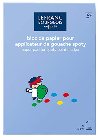 Lefranc & Bourgeois 175346 Paper Pad A3 Spoty Colouring Pad for Children with 5 Pre-Drawn Designs to Colour and 20 Blank Sheets
