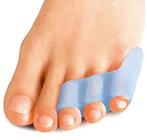 Sumiwish 10 Pack Pinky Toe Separator, Gel Toe Separators for Overlapping Toe, Curled Pinky Toe Correct and Protect，blue