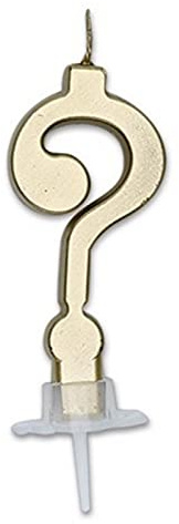 Di&Gi Candelina per Torta Italic Punto Interrogativo Cm. 7 - Oro Gold Metal