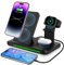 ZOVHYYA 4 in 1 Caricabatterie Senza Fili 15 W Caricabatterie a Induzione Rapida Con 18 W Adattatore QC 3.0 Per Apple Phone 14/13/12/11/pro/Xs/XR i Watch Serie E/6w/5 Cuffie 3/2/1/Pro