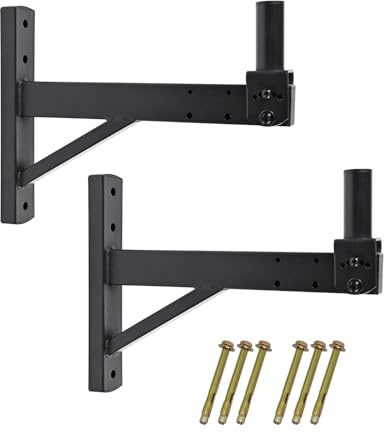 Howonder Speaker Wall Mount,Wall Speaker Mount Bracket Design for Professional Audio,Tilt,Hold up to 100lbs,HD-319 (2 Packs Black)