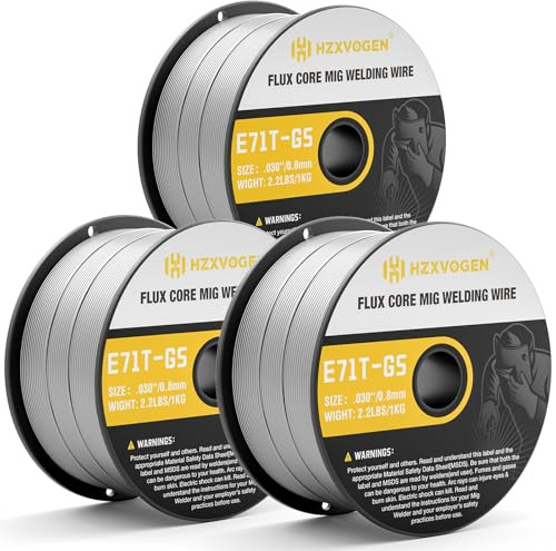 HZXVOGEN Flux Core 0.8MM Welding Wire Gasless Mig Wire Gasless Flux Cored Mig Wire E71T-GS 3PCS for MIG Welding Equipment