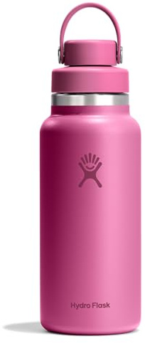 Hydro Flask Water Bottle - Insulated Stainless Steel - Wide Mouth Chug Lid, Non Spill, Leakproof in 32 Oz Reef Pink