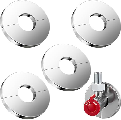 4 Stück Rosetten Abdeckung für Rohre,Ø23mm rosetten WasserhäHne, Rohre,Armaturen Abdeckung Rohrabdeckung Rohrmanschetten Heizkörper Edelstahl,Geteilte Rohrabdeckung