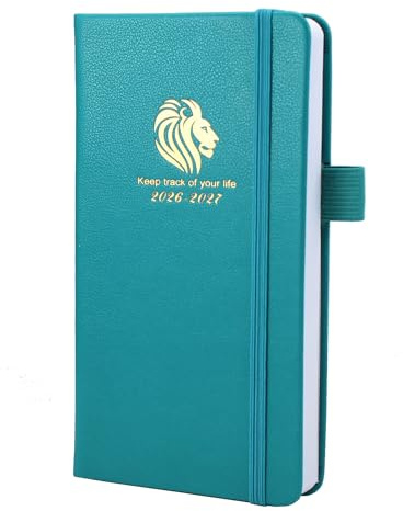 Agenda 2026-2027 - Agenda 18 mesi da gennaio 2026 a giugno 2027, formato tascabile A6 con visualizzazione settimanale, pianificatore settimanale e mensile con copertina in pelle, anello per penna (Blu