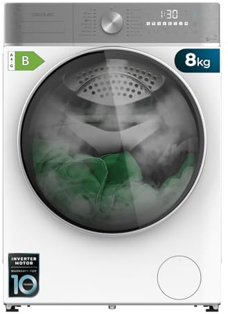 Cecotec Lave-linge Séchant 8-5Kg Chargement Frontal Bolero Wash&Dry 8580 Inverter A 1400RPM, 16 Programmes, Moteur Inverter Plus, SteamMax, OnSmart, Fuzzy Logic, SpaCare et Détecteur de Charge
