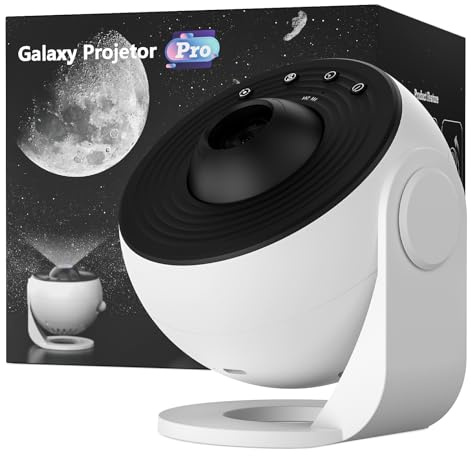 Ainaelux Galassia Proiettore Pro, Proiettore Stelle Soffitto Planetaria Cielo Stellato Luce Notturna con 3 Discs, Galaxy Projector per Bambini Adulti Camera Regalo Compleanno